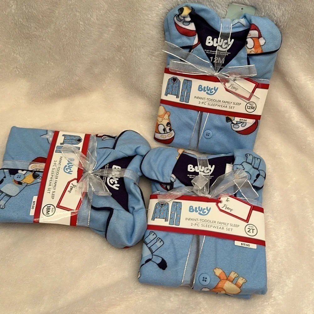 Bluey Christmas Flannel Pajama Set - Blue - Infant - Toddler Unisex 2pc